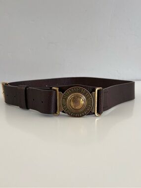 Auth BURBERRY Brown Leather Belt
